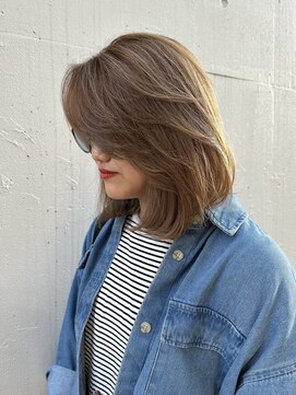 リバレッジ 白金(Leverage) 海外ハイライトレイヤーカット30代40代【目黒白金】山岡