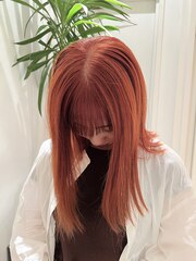 【tricca代官山rin】ピンクオレンジヘア/オレンジベージュ