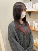 ロングレイヤー×ピンクグラデーション