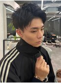 スパイキーショートブルーブラック韓国マッシュスペインカール1