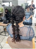 タイトヘアセット/アップヘア/ローポニー/結婚式ヘアセット