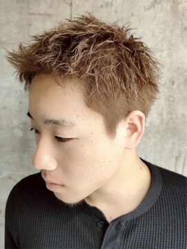 アルフレッド 平針店(alfRed) スパイキーショート　刈り上げ　ブリーチカラー　ベージュ