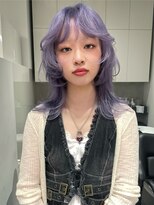 ソル 栄矢場町(SOL) パープルカラー/ウルフカット/ミディアムレイヤーカット