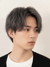 ルシード スタイル リコット(Lucido Style Ricotto)&nbsp;緩め波巻きツイストスパイラルセンターパートメンズパーマ眉毛