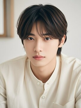 エイチ メンズ(H) ラウンドマッシュオールバック波巻きパーマソフトモヒカン坊主