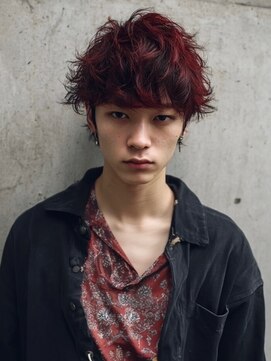 ネハス 栄(nehus.) 学割/MEN’S HAIR/サーフカール/センターパート/ブリーチ