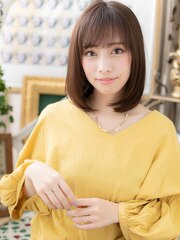 斜めバングが大人かわいい小顔前下がりボブa浦和20代30代40代