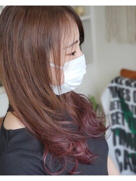 キキヘアメイク(kiki hair make) 【しんや】ピンク&バイオレットグラデーションカラー