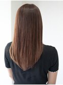 ロングストレート×ナチュラルベージュ