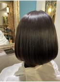 #ボブ #カーキグレージュ #大人かわいい #フェザーバング