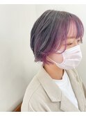 【和田寧々】パープル/紫/グレージュ/フェイスフレーミング