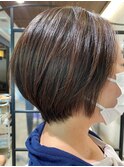 髪質改善ショート/前髪なしショート/オンブレ/ボブショート
