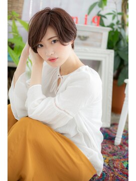 ミック ヘアアンドメイク アップ 駒込店(miq Hair&Make up) アッシュピンクアシンメトリー小顔ネオウルフショートa1