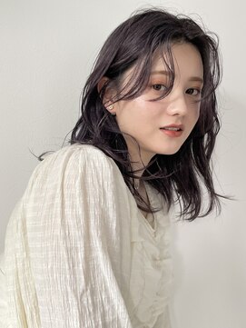 ヨーク(YOKE) 【 YOKE 】ラベンダーグレージュ大人かわいい顔まわりレイヤー