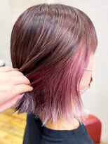 ヘアーハピネス ハート(hair happiness heArt)&nbsp;20代30代40代大人可愛いインナーカラー外ハネピンクアッシュ