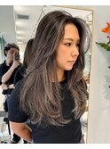 レイヤーカット海外風ハイライトヘア西海岸地毛ハイライト