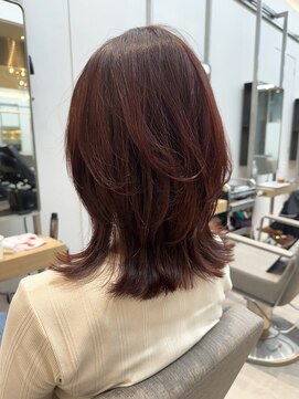ノク(nok) ピンクブラウンカラー_オリーブベージュレイヤーカット