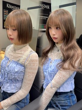 ラピステン 福岡天神 大名店(Lapis) エクステ/ベージュ/ミルクティー/ダブルカラー/髪質改善