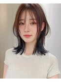 韓国風レイヤーカットイメチェンこなれミディ顔周りくびれ
