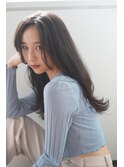 暗髪/レイヤーカット/長めバング