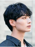 緩めシャドウパーマツーブロックメンズマッシュカットfifth原宿