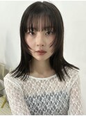 小顔/オリーブグレー/ココアベージュ/黒髪/レイヤー