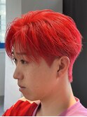 レッド刈り上げセンターパート