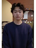 メンズセンターパートカルマパーマケアパーマ眉毛カット韓国ヘア