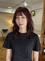 ハク メゾン(HaKU maison)&nbsp;ブリーチなしボルドーカラー/ロングレイヤーカット/艶暖色カラー