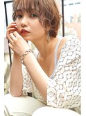 大人可愛い20代30代40代小顔ワンサイドショートボブ丸み前下がり