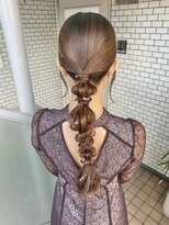 編み下ろし　ローポニー　ポニーテール
