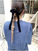 タイトロングアレンジ/結婚式/リボン