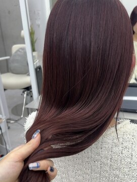 ビューブルー 亀戸錦糸町(VIEW BLUE) ◎美髪カールレッドブラウンロングセミディ似合わせ前髪