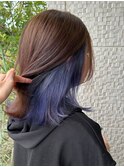 インナーカラー　ブルーラベンダー