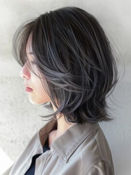 アルトリスト(Altruist Aging×HAIR&SPA) ★ダークアッシュ大人ガーリーボブ着物ミディアムレイヤーカット