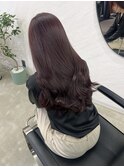 髪質改善ボルドーカラー×韓国風ナチュラルレイヤーヘア