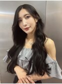黒髪/ローレイヤー/レイヤーカット/艶髪/波巻き/韓国風/美髪