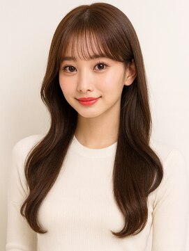 ミツバ(3tuba) 縮毛矯正 美髪ストレート ミルクティーカラー 艶髪ロング 20代