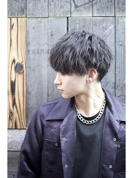 ヴェイン 渋谷(vain) 渋谷メンズ美容室センターパート波巻きメンズパーマk