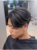 メンズハイライトメッシュ/刈り上げセンターパート/八王子