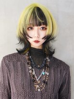 アルバム 銀座(ALBUM GINZA)&nbsp;デザインカラーウルフカットミディアムブリーチ_F30698