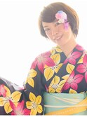 ショートでも可愛さアップの浴衣スタイル♪