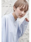 大人可愛い20代30代40代ベージュカラーショートボブ丸みショート