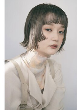 エンクス(enx) 姫ウルフボブ×ブリーチオンカラーでマロンベージュ 横浜/鶴ヶ峰