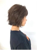 20代30代/切りっぱなしボブ/小顔/アッシュベージュ/ショートボブ