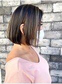 ハイライトカラー 艶髪ボブ グレージュカラー20代、30代、40代