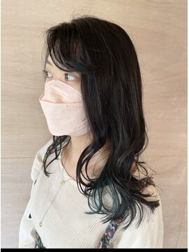 ヘアアンドスパ リコ(Hair&Spa Rico By LikkleMore) チラ見えターコイズカラー|ブルーシルバー/ネイビーグレー