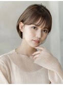 大人かわいい前髪セシルカットココアブラウンフリンジウェーブ