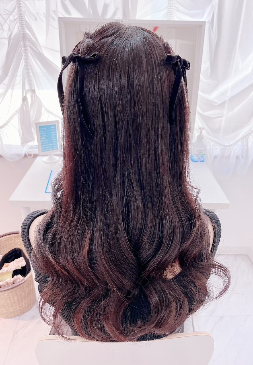 ちょこっと編み込みハーフツインのヨシンモリ巻き：L198565249