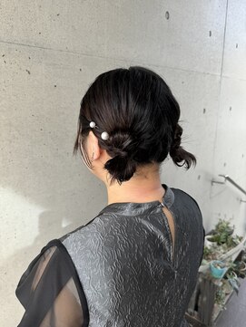 アチーブ ヘア デザイン(achieve hair design) お呼ばれセットお団子ツイン♪結婚式二次会お呼ばれ